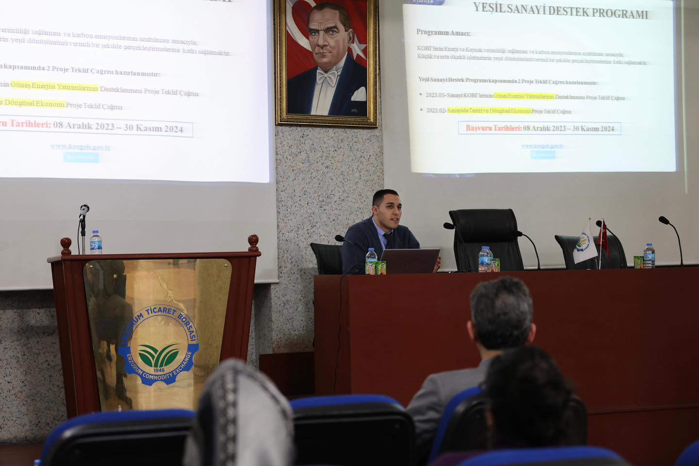 Erzurum Ticaret Borsası ile KOSGEB  Organizasyonunda   “KOBİ’lere Yeşil Sanayi Destek Programı” bilgilendirme semineri düzenledi.
